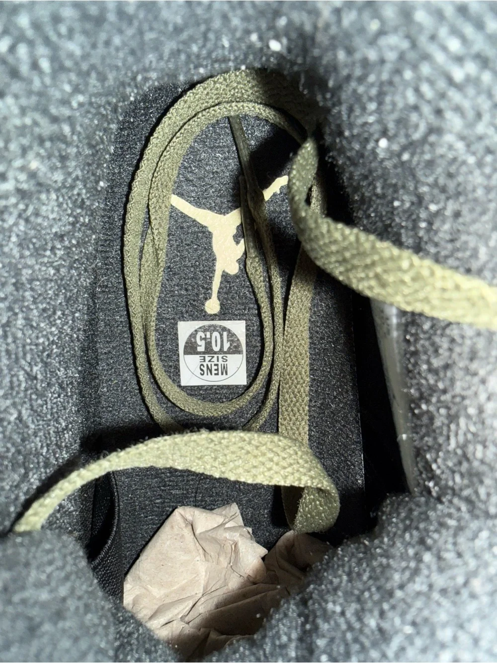 Jordan Men's Olive Green and Black Retro Athletic Sneakers